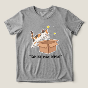 Lustiges Springendes-Katzen-Jungen-T-Shirt Tri-Blend Shirt