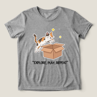 Lustiges Springendes-Katzen-Jungen-T-Shirt Tri-Blend Shirt