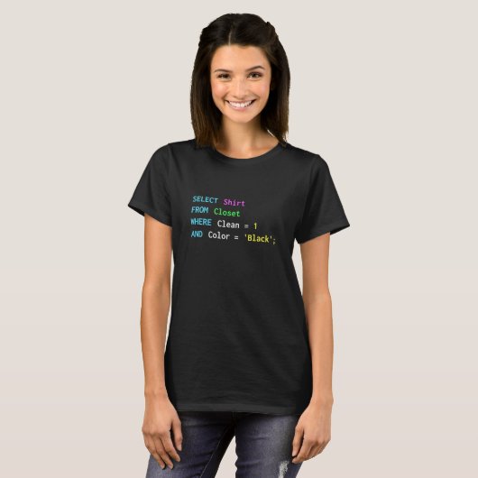 Lustiges SQL-T-Shirt für SQL-Programmierer, DBA un T-Shirt (Vorne ganz)