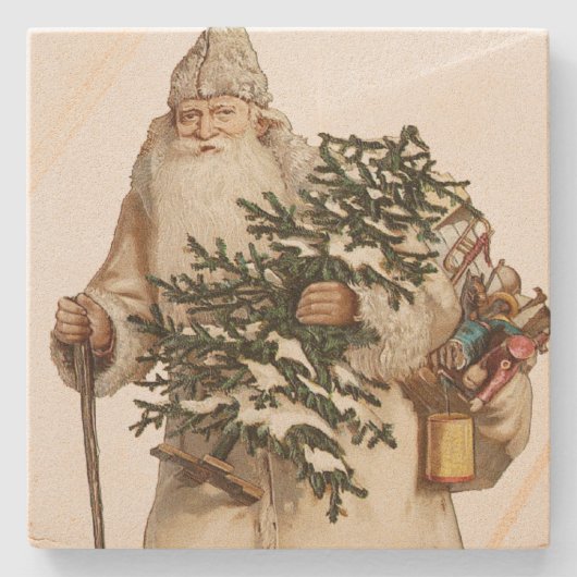 Lustiges St.-Nick mit Weihnachtsbaum Steinuntersetzer (Vorderseite)