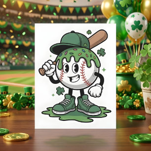Lustiges St. Patrick's Day Baseball-Design Feiertagskarte