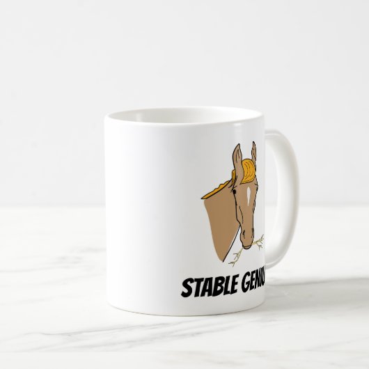 Lustiges stabiles Genie-Pferd Donald Trump Kaffeetasse (VorderseiteRechts)