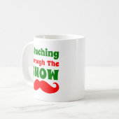 Lustiges Staching durch den Schnee Kaffeetasse (Vorderseite Links)