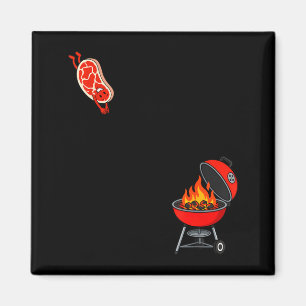 Lustiges Steak springt auf Grill-Tauchflug BBQ Magnet