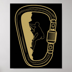 Lustiges Steinklettern Karabiner Liebhaber Outfit Poster