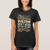 Lustiges steppendes Mädchen - Quilter Dame T-Shirt (Vorderseite)