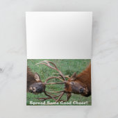 Lustiges Stier-Elch-Weihnachten Feiertagskarte (Innenseite)