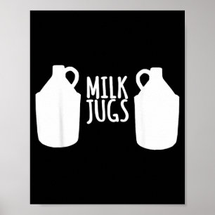 Lustiges Still-Shirt - Milchflaschen-Unterstützung Poster