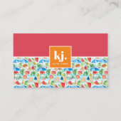 Lustiges stilvolles Sommer-Monogramm Visitenkarte (Vorderseite)