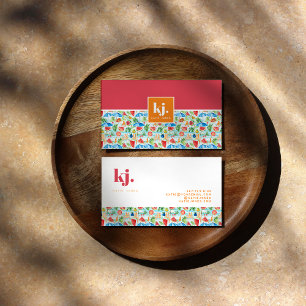 Lustiges stilvolles Sommer-Monogramm Visitenkarte