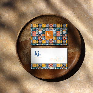 Lustiges stilvolles Sommer-Patchwork-Monogramm Visitenkarte