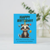 Lustiges Stinktier Verspäteter Geburtstag Postkarte (Stehend Vorderseite)