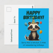 Lustiges Stinktier Verspäteter Geburtstag Postkarte (Vorne/Hinten)