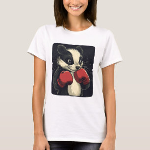 Lustiges Stinktiergesicht mit Boxhandschuhen Kostü T-Shirt