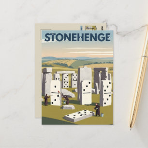 Lustiges Stonehenge WPA Reiseplakat Postkarte