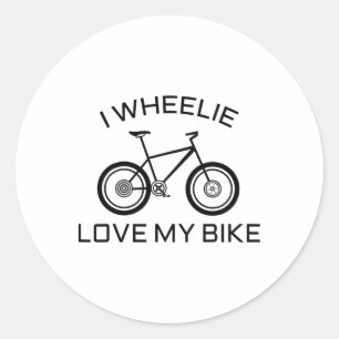 Lustiges Straßen-, Mountainbike-T-Shirt Ich Wheeli Runder Aufkleber
