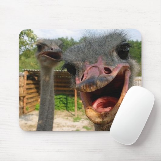 Lustiges Straußenpaar Mousepad (Mit Mouse)