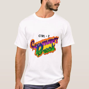 Lustiges Strg+Z Sommerferien - zurück zur Schule T-Shirt