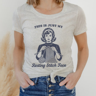 Lustiges Strick-Ruhe-Pose-Gesicht Retro Tri-Blend Shirt