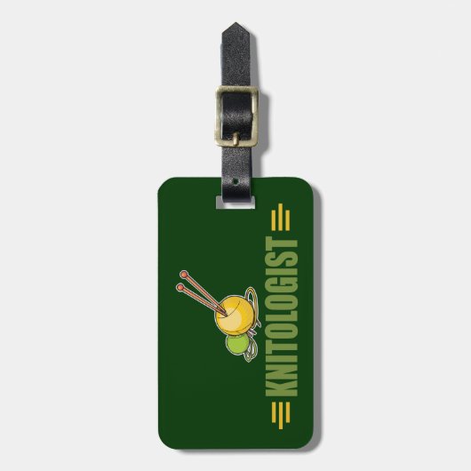 Lustiges Stricken Gepäckanhänger (Vorderseite vertikal)