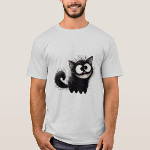 Lustiges struppiges schwarzes Katzengrinsen ✨🐾🖤 T-Shirt