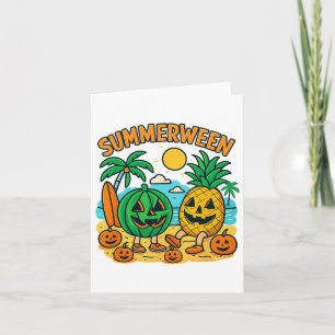 Lustiges Summerween Süße Wassermelone Und Ananas B Karte