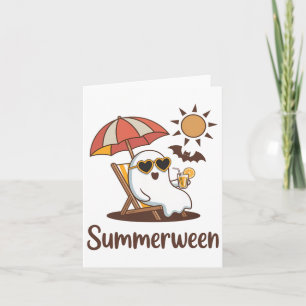 Lustiges Summerween Süßes Spuk Sommer Gespenst Hal Karte