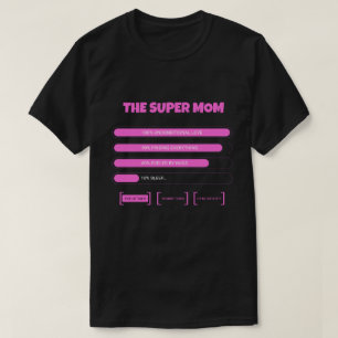 Lustiges Super-Mama-Stats-T-Shirt - Cute Pink Mutt T-Shirt