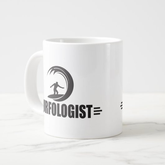 Lustiges Surfen Jumbo-Tasse (Vorderseite Links)