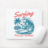 Lustiges Surfen Katze Selfie Mit Hai Meme  Mousepad (Mit Mouse)