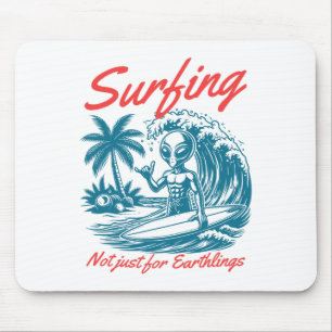 Lustiges Surfen Katze Selfie Mit Hai Meme  Mousepad