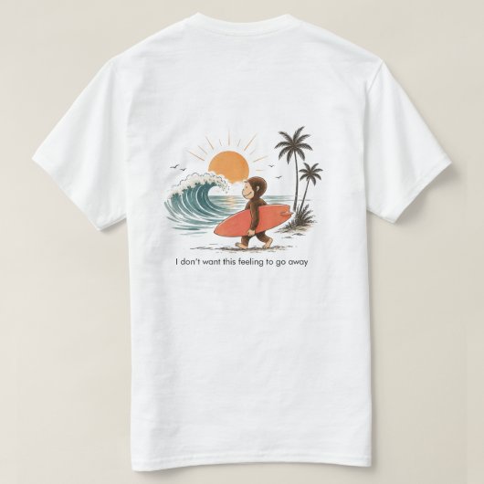 Lustiges Surfen Strand T-Shirt (Design Rückseite)