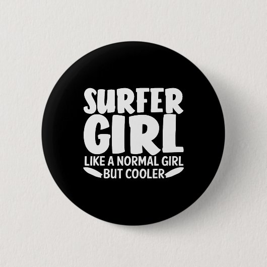 Lustiges Surfer-Mädchen-Design für Frauen Mama Sur Button (Vorderseite)