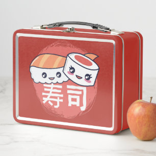 Lustiges Sushi-Cartoon-Design Metall Brotdose