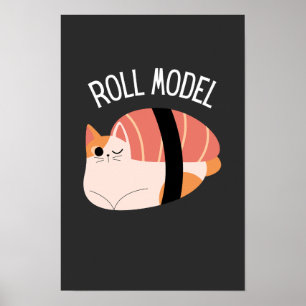 Lustiges Sushi-Katzen-Roll-Modell Poster