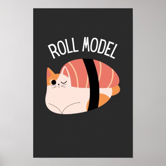 Lustiges Sushi-Katzen-Roll-Modell Poster (Vorne)