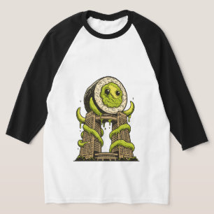 Lustiges Sushi-Monster Kaiju Urbaner Angriff Desig T-Shirt