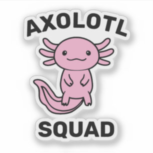 Lustiges süßes Axolotl-Squad-Party einstellbar bla Aufkleber