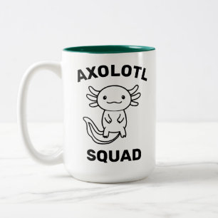 Lustiges süßes Axolotl-Squad-Party einstellbar bla Zweifarbige Tasse