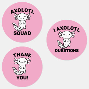 Lustiges süßes Axolotl-Team benutzerdefiniert edit Etiketten