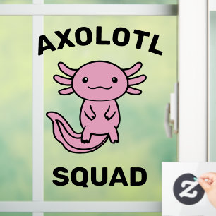 Lustiges süßes Axolotl-Team benutzerdefiniert edit Fensteraufkleber