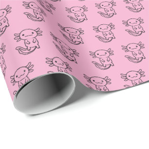 Lustiges süßes Axolotl-Team benutzerdefiniert edit Geschenkpapier
