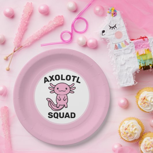Lustiges süßes Axolotl-Team benutzerdefiniert edit Pappteller (Party)