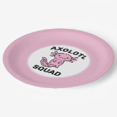 Lustiges süßes Axolotl-Team benutzerdefiniert edit Pappteller (Schrägansicht)