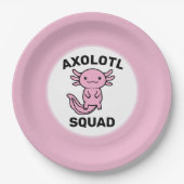 Lustiges süßes Axolotl-Team benutzerdefiniert edit Pappteller (Vorderseite)