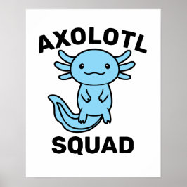 Lustiges süßes Axolotl-Team benutzerdefiniert edit Poster
