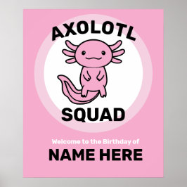 Lustiges süßes Axolotl-Team benutzerdefiniert edit Poster