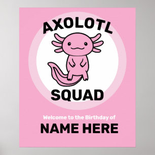 Lustiges süßes Axolotl-Team benutzerdefiniert edit Poster