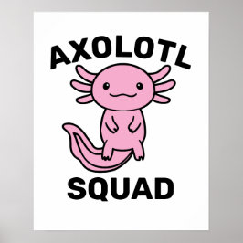 Lustiges süßes Axolotl-Team benutzerdefiniert edit Poster