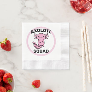 Lustiges süßes Axolotl-Team benutzerdefiniert edit Serviette